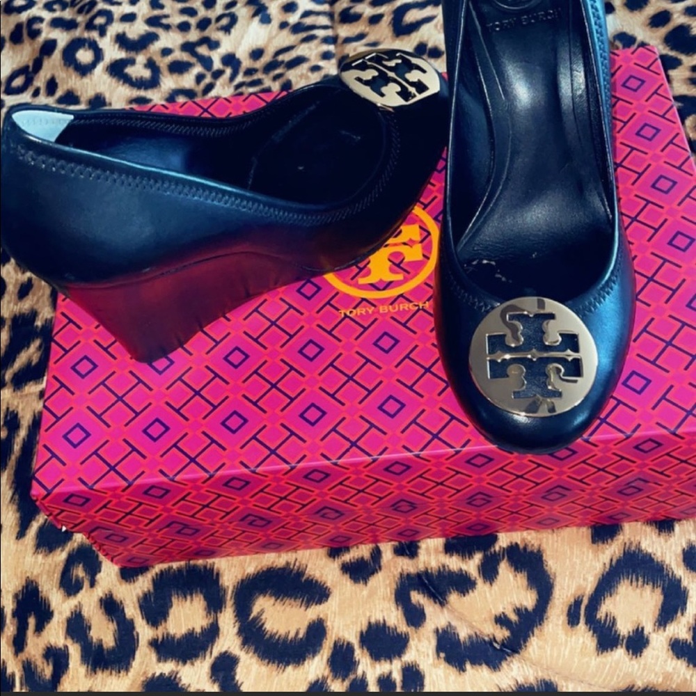 Tory Burch Sophie Leather Wedges worn 2x’s